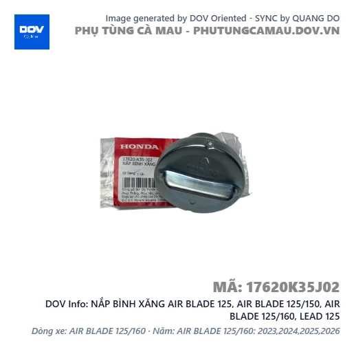 NẮP BÌNH XĂNG AIR BLADE 125, AIR BLADE 125/150, AIR BLADE 125/160, LEAD 125 — 17620K35J02