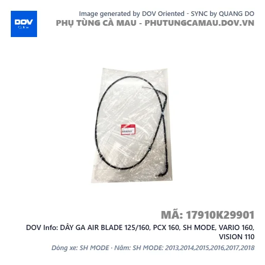DÂY GA AIR BLADE 125/160, PCX 160, SH MODE, VARIO 160, VISION 110 — 17910K29901