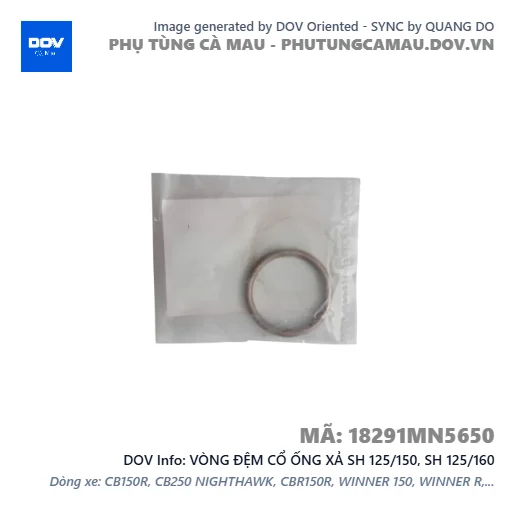 VÒNG ĐỆM CỔ ỐNG XẢ SH 125/150, SH 125/160 — 18291MN5650