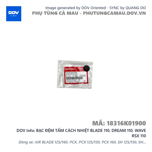 BẠC ĐỆM TẤM CÁCH NHIỆT BLADE 110, DREAM 110, WAVE RSX 110 — 18316K01900