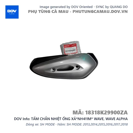 TẤM CHẮN NHIỆT ỐNG XẢ*NH411M* WAVE, WAVE ALPHA — 18318K29900ZA