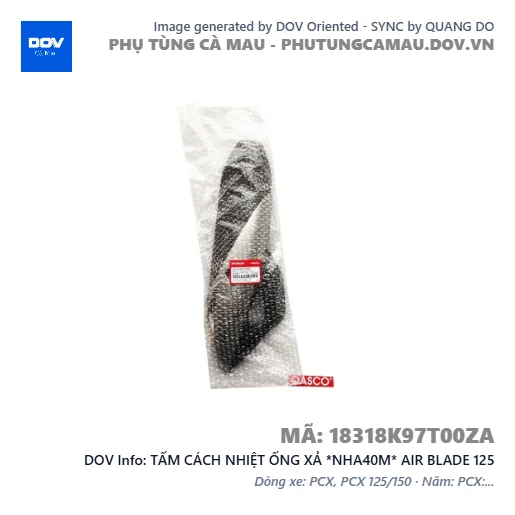 TẤM CÁCH NHIỆT ỐNG XẢ *NHA40M* AIR BLADE 125 — 18318K97T00ZA