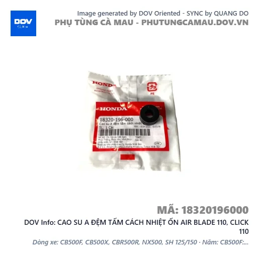 CAO SU A ĐỆM TẤM CÁCH NHIỆT ỐN AIR BLADE 110, CLICK 110 — 18320196000