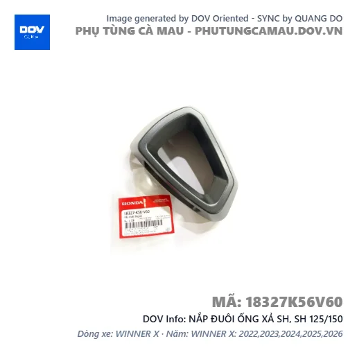 NẮP ĐUÔI ỐNG XẢ SH, SH 125/150 — 18327K56V60