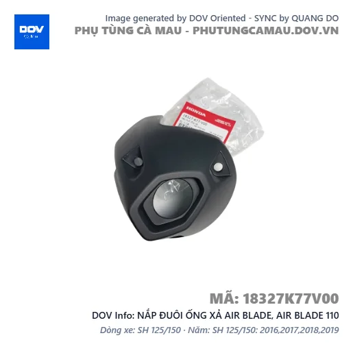 NẮP ĐUÔI ỐNG XẢ AIR BLADE, AIR BLADE 110 — 18327K77V00
