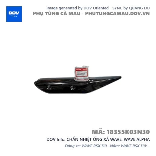 CHẮN NHIỆT ỐNG XẢ WAVE, WAVE ALPHA — 18355K03N30