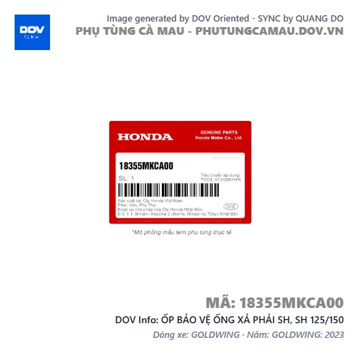 ỐP BẢO VỆ ỐNG XẢ PHẢI SH, SH 125/150 — 18355MKCA00