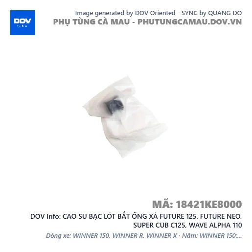 CAO SU BẠC LÓT BẮT ỐNG XẢ FUTURE 125, FUTURE NEO, SUPER CUB C125, WAVE ALPHA 110 — 18421KE8000