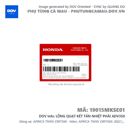 LỒNG QUẠT KÉT TẢN NHIỆT PHẢI ADV350 — 19015MKSE01