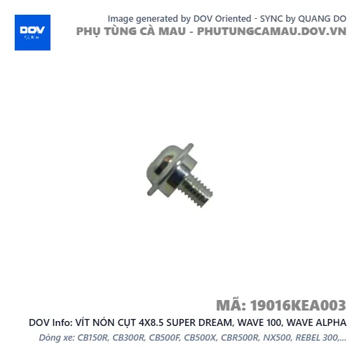 VÍT NÓN CỤT 4X8.5 SUPER DREAM, WAVE 100, WAVE ALPHA — 19016KEA003