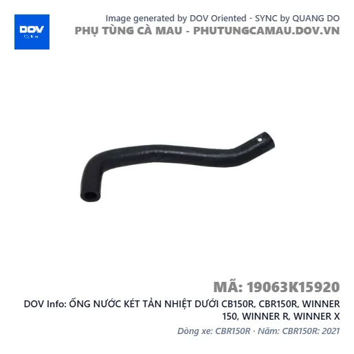 ỐNG NƯỚC KÉT TẢN NHIỆT DƯỚI CB150R, CBR150R, WINNER 150, WINNER R, WINNER X — 19063K15920