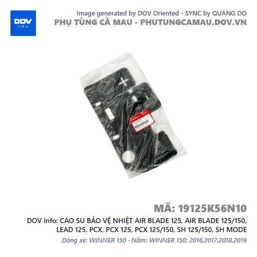 CAO SU BẢO VỆ NHIỆT AIR BLADE 125, AIR BLADE 125/150, LEAD 125, PCX, PCX 125, PCX 125/150, SH 125/150, SH MODE — 19125K56N10
