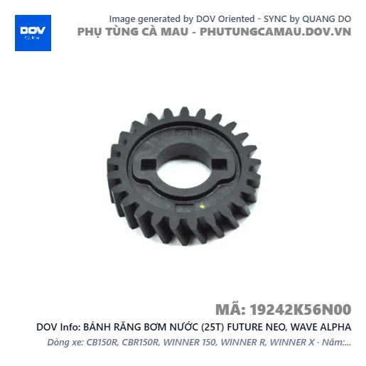BÁNH RĂNG BƠM NƯỚC (25T) FUTURE NEO, WAVE ALPHA — 19242K56N00