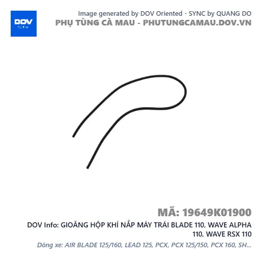 GIOĂNG HỘP KHÍ NẮP MÁY TRÁI BLADE 110, WAVE ALPHA 110, WAVE RSX 110 — 19649K01900