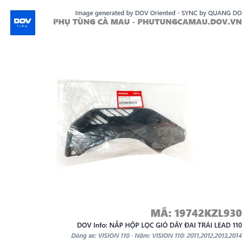 NẮP HỘP LỌC GIÓ DÂY ĐAI TRÁI LEAD 110 — 19742KZL930