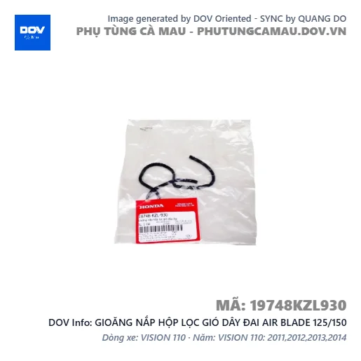 GIOĂNG NẮP HỘP LỌC GIÓ DÂY ĐAI AIR BLADE 125/150 — 19748KZL930