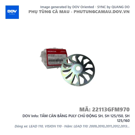 TẤM CÂN BẰNG PULY CHỦ ĐỘNG SH, SH 125/150, SH 125/160 — 22113GFM970