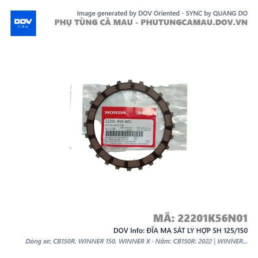 ĐĨA MA SÁT LY HỢP SH 125/150 — 22201K56N01