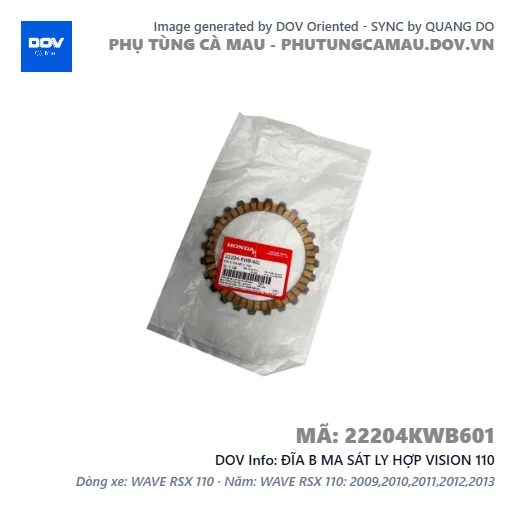 ĐĨA B MA SÁT LY HỢP VISION 110 — 22204KWB601