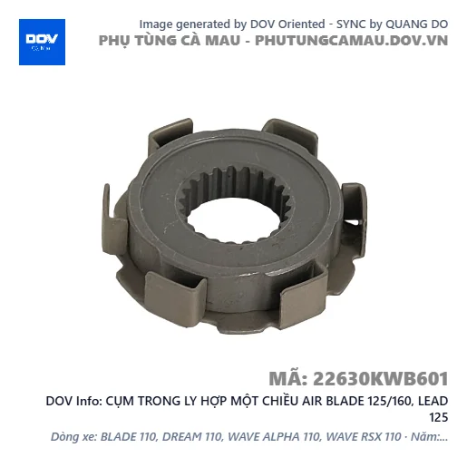 CỤM TRONG LY HỢP MỘT CHIỀU AIR BLADE 125/160, LEAD 125 — 22630KWB601