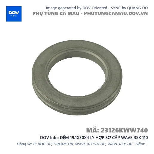 ĐỆM 19.1X30X4 LY HỢP SƠ CẤP WAVE RSX 110 — 23126KWW740