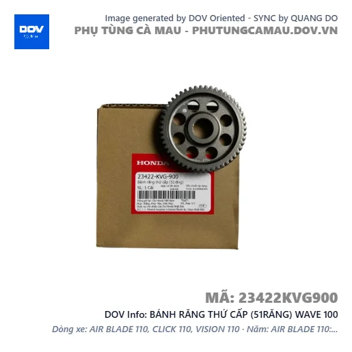 BÁNH RĂNG THỨ CẤP (51RĂNG) WAVE 100 — 23422KVG900