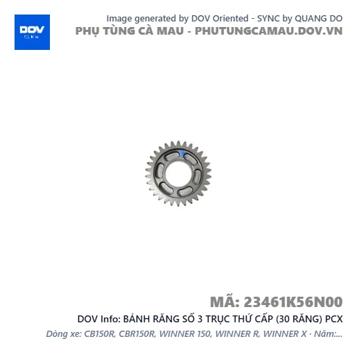 BÁNH RĂNG SỐ 3 TRỤC THỨ CẤP (30 RĂNG) PCX — 23461K56N00