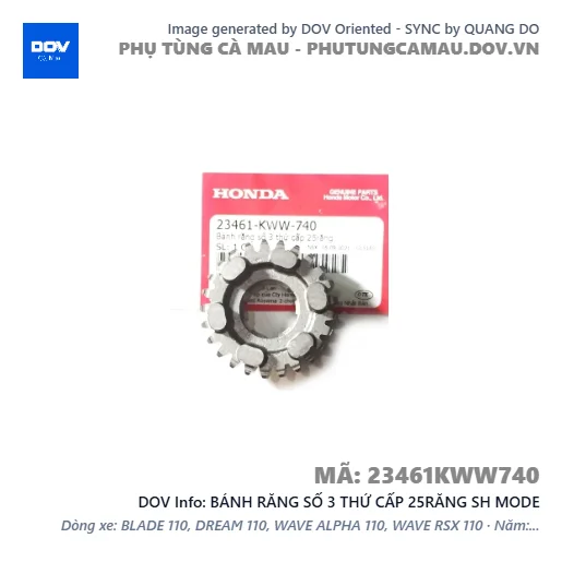 BÁNH RĂNG SỐ 3 THỨ CẤP 25RĂNG SH MODE — 23461KWW740