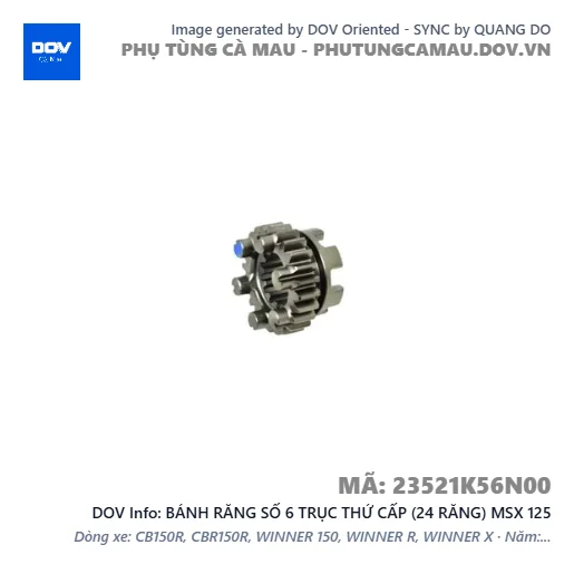 BÁNH RĂNG SỐ 6 TRỤC THỨ CẤP (24 RĂNG) MSX 125 — 23521K56N00