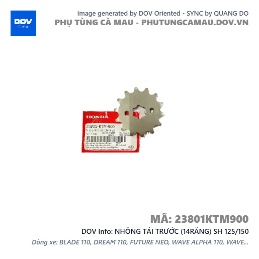NHÔNG TẢI TRƯỚC (14RĂNG) SH 125/150 — 23801KTM900