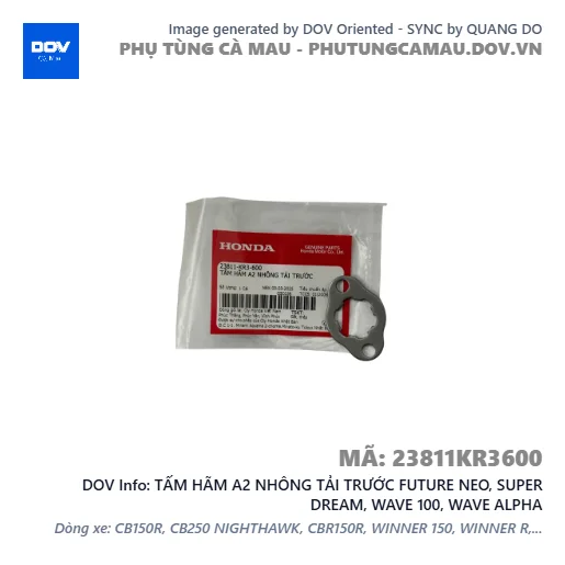 TẤM HÃM A2 NHÔNG TẢI TRƯỚC FUTURE NEO, SUPER DREAM, WAVE 100, WAVE ALPHA — 23811KR3600