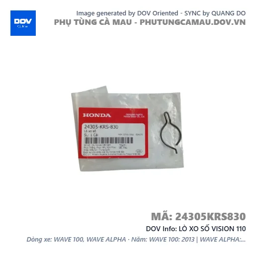 LÒ XO SỐ VISION 110 — 24305KRS830