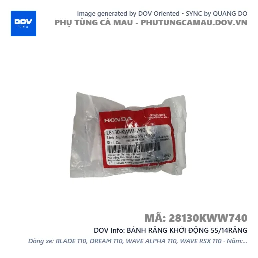 BÁNH RĂNG KHỞI ĐỘNG 55/14RĂNG — 28130KWW740