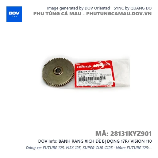 BÁNH RĂNG XÍCH ĐỀ BỊ ĐỘNG 17R/ VISION 110 — 28131KYZ901