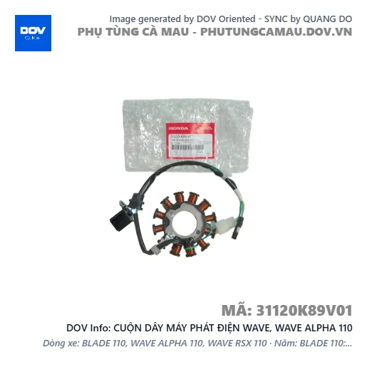 CUỘN DÂY MÁY PHÁT ĐIỆN WAVE, WAVE ALPHA 110 — 31120K89V01