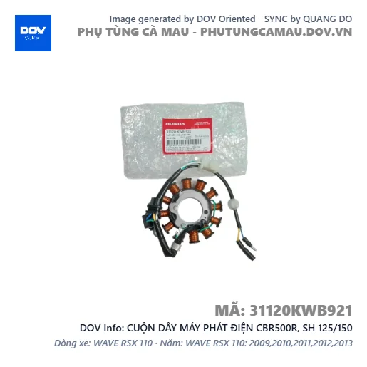 CUỘN DÂY MÁY PHÁT ĐIỆN CBR500R, SH 125/150 — 31120KWB921