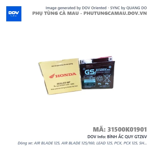BÌNH ẮC QUY GTZ6V — 31500K01901