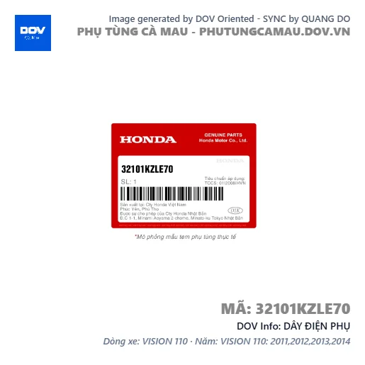 DÂY ĐIỆN PHỤ  — 32101KZLE70