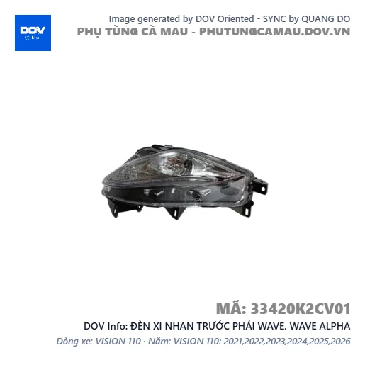 ĐÈN XI NHAN TRƯỚC PHẢI WAVE, WAVE ALPHA — 33420K2CV01