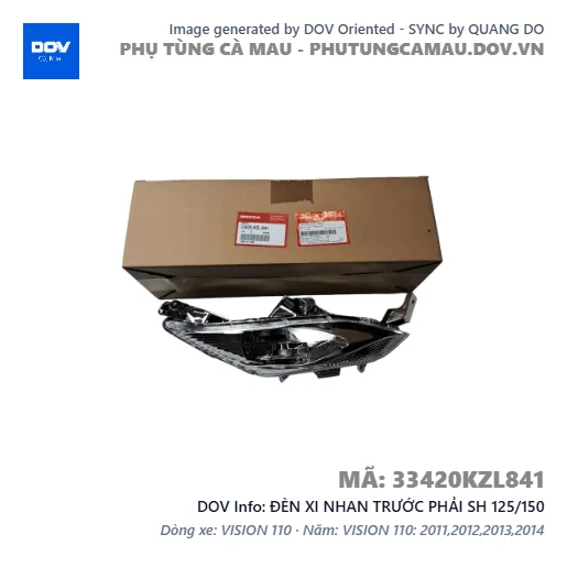 ĐÈN XI NHAN TRƯỚC PHẢI SH 125/150 — 33420KZL841