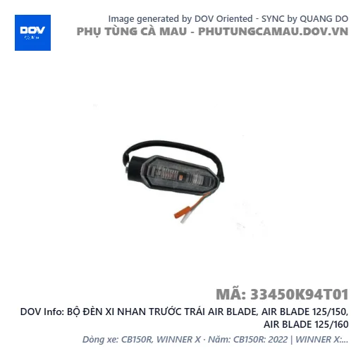 BỘ ĐÈN XI NHAN TRƯỚC TRÁI AIR BLADE, AIR BLADE 125/150, AIR BLADE 125/160 — 33450K94T01