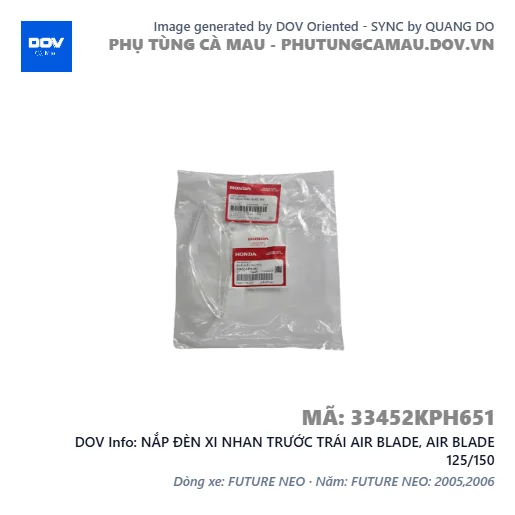 NẮP ĐÈN XI NHAN TRƯỚC TRÁI AIR BLADE, AIR BLADE 125/150 — 33452KPH651
