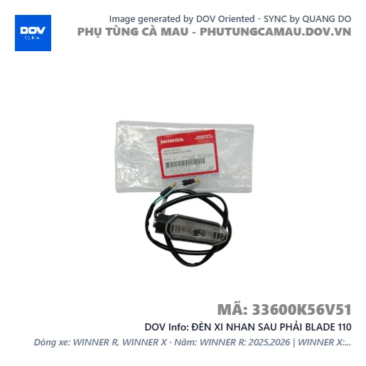 ĐÈN XI NHAN SAU PHẢI BLADE 110 — 33600K56V51