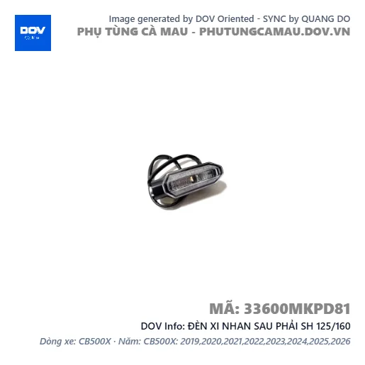 ĐÈN XI NHAN SAU PHẢI SH 125/160 — 33600MKPD81