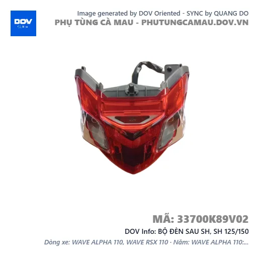 BỘ ĐÈN SAU SH, SH 125/150 — 33700K89V02