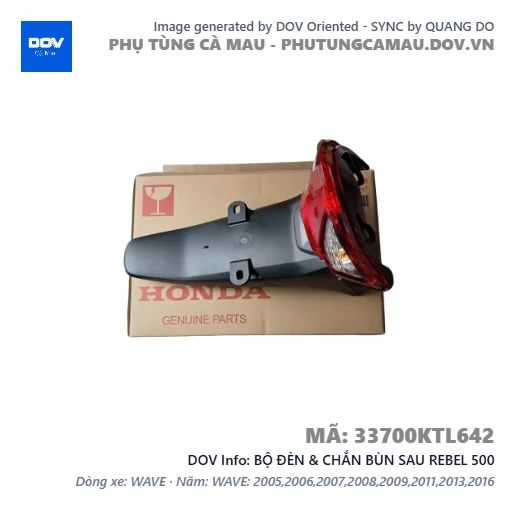 BỘ ĐÈN & CHẮN BÙN SAU REBEL 500 — 33700KTL642
