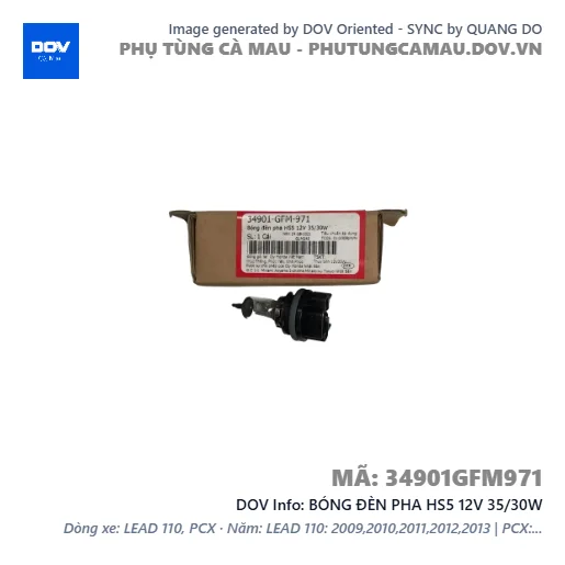 BÓNG ĐÈN PHA HS5 12V 35/30W  — 34901GFM971