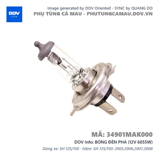BÓNG ĐÈN PHA (12V 6055W) — 34901MAK000