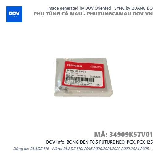 BÓNG ĐÈN T6.5 FUTURE NEO, PCX, PCX 125 — 34909K57V01