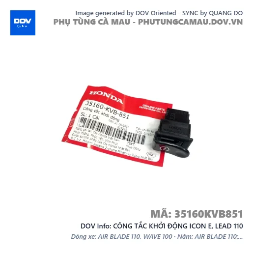 CÔNG TẮC KHỞI ĐỘNG ICON E, LEAD 110 — 35160KVB851